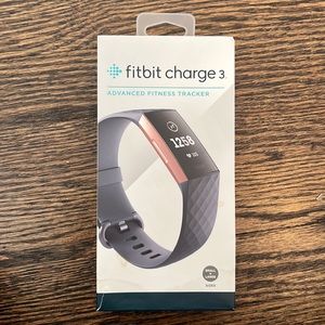 Fitbit Charge 3 Fitness Activity Tracker- rose gold/ blue grey